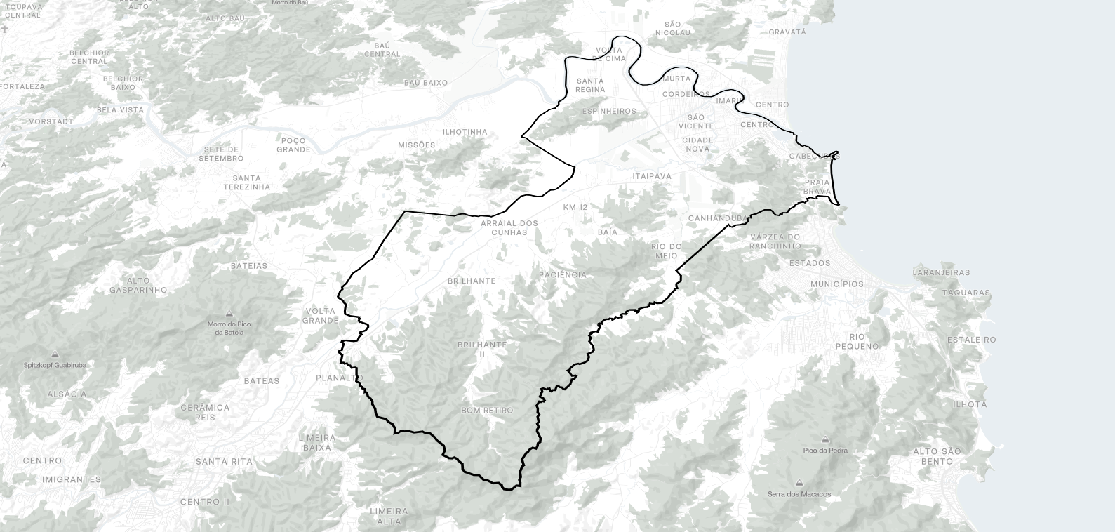 Mapa do território de Itajaí